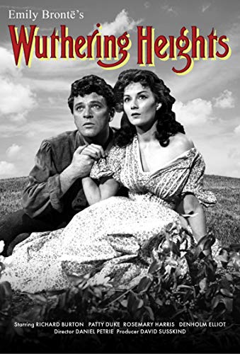 Wuthering Heights" DVD cover featuring Richard Burton and Rosemary Harris in a field.
