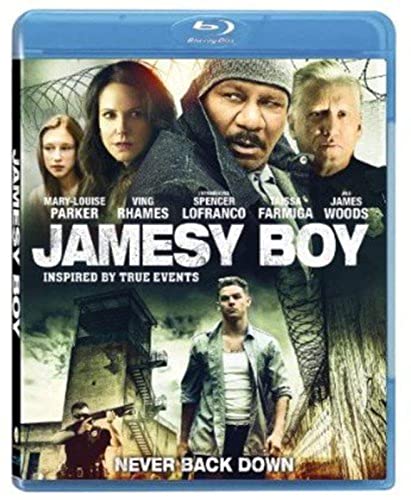 Jamesy Boy" Blu-ray cover with cast portraits and a tense, dramatic scene.