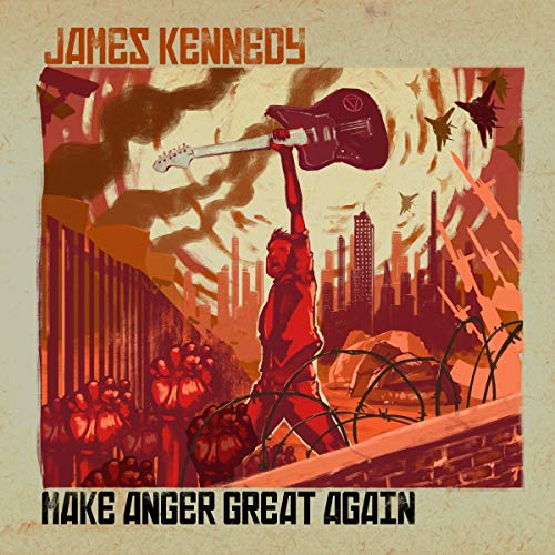 CD cover: man with guitar silhouetted against a fiery cityscape.