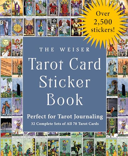Book with stickers of tarot cards, 78 unique images repeated in 32 sets.