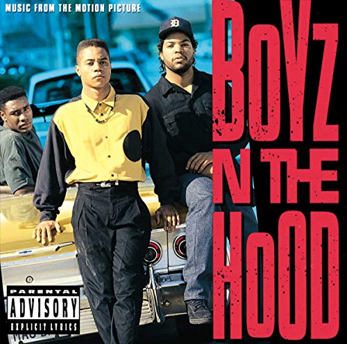 Album cover for "Boyz N The Hood" featuring Ice Cube and Morris Chestnut.