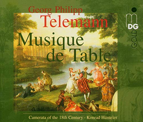 CD cover for Telemann’s “Musique de Table” with a pastoral scene.