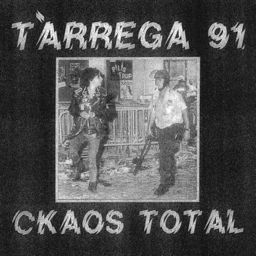 Black and white vinyl record cover featuring two people in a street scene.