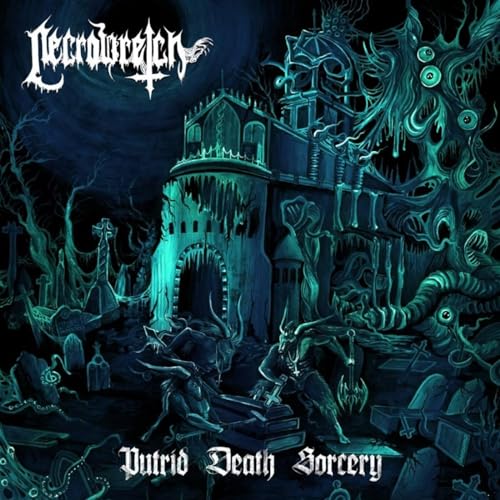 Dark album cover depicting a haunted castle and demonic figures.