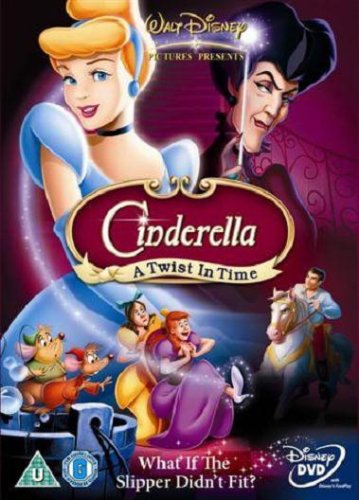 Cinderella DVD cover featuring Cinderella, fairy godmother, and other characters.