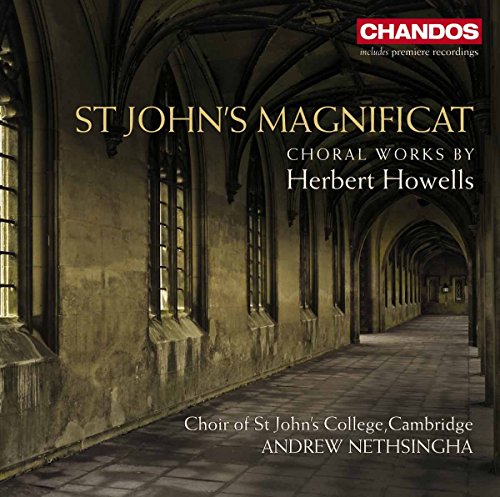 CD cover for “St John’s Magnificat” with arched stone corridor image.