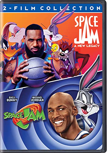 DVD cover featuring LeBron James, Bugs Bunny, and Michael Jordan with basketballs.