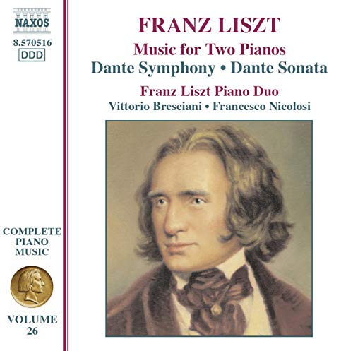 CD cover featuring a portrait of composer Franz Liszt in brown tones.