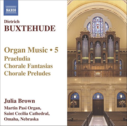 CD cover featuring a pipe organ inside a cathedral, text details composer Buxtehude.
