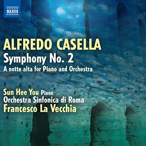 CD cover for Alfredo Casella’s Symphony No. 2, featuring blue and white imagery.
