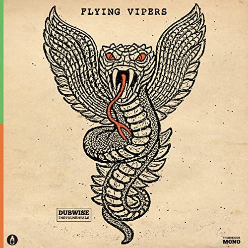 Snake with wings illustration, album cover for Flying Vipers vinyl record.