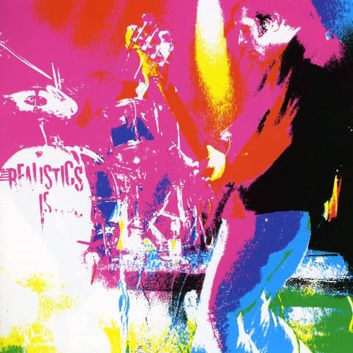 CD cover for “Realistics” with abstract, colorful paint stroke imagery.