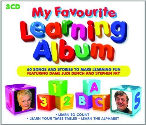 CD cover with colorful title, building blocks, and portraits of Judi Dench & Stephen Fry.