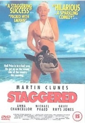 DVD cover for "Staggered" featuring a man with a sheep's head.