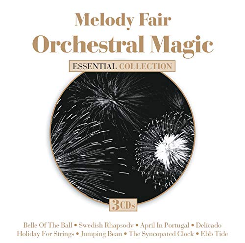 CD cover for “Melody Fair - Orchestral Magic” with abstract fireworks image.