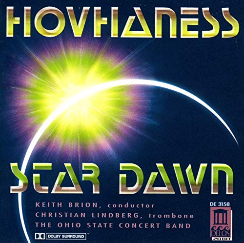 CD cover for Alan Hovhaness’ “Star Dawn” with a starburst design.