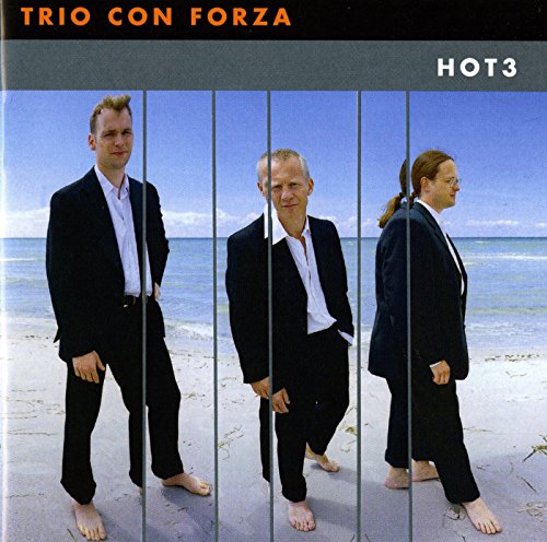 CD cover featuring three barefoot men in suits on a beach.