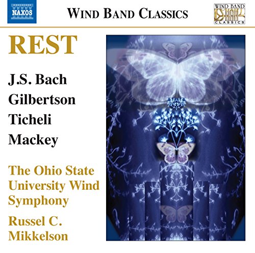 CD cover for "Rest" by Ohio State University Wind Symphony, featuring butterflies.