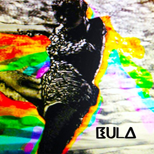 Vinyl record cover with distorted figure and colorful abstract paint.