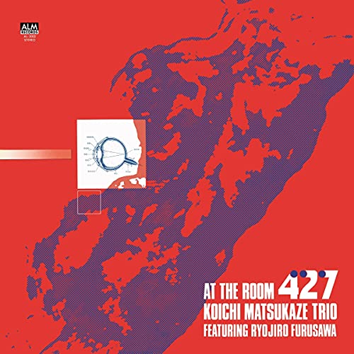 Red and purple abstract album cover for Koichi Matsukaze Trio’s “At The Room 427”.