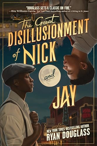 Book cover featuring two young Black men and a nighttime city scene.