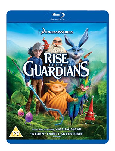 Blu-ray cover for "Rise of the Guardians" featuring Jack Frost and other characters.