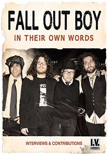 Fall Out Boy band members on DVD cover, black and white photo.