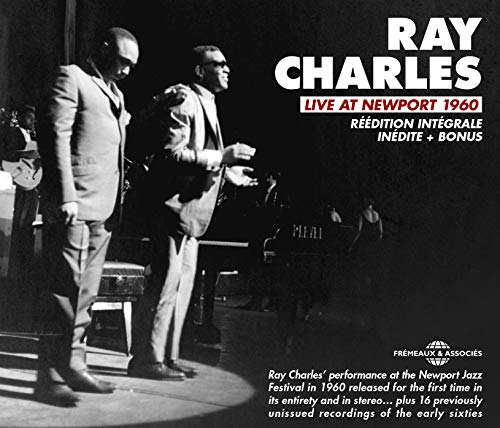 Ray Charles performing at Newport Jazz Festival in 1960, album cover.