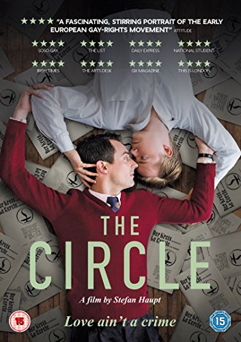 DVD cover for “The Circle” depicting two men in an intimate embrace.