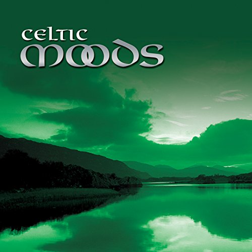 CD cover for “Celtic Moods” featuring a green landscape and mountains.