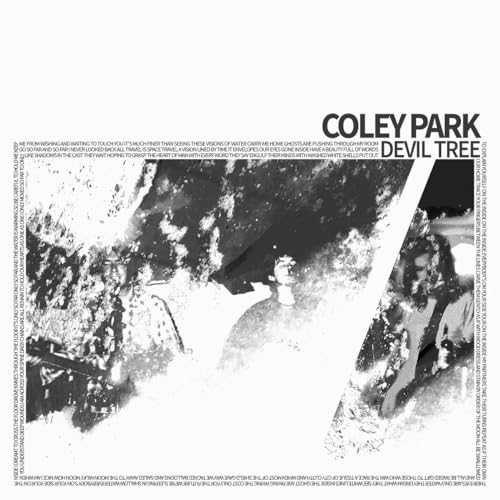 Vinyl record cover for Coley Park’s “Devil Tree,” abstract black and white imagery.