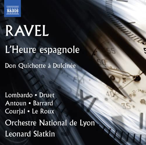 CD cover for Ravel’s “Don Quichotte” featuring a clock face.
