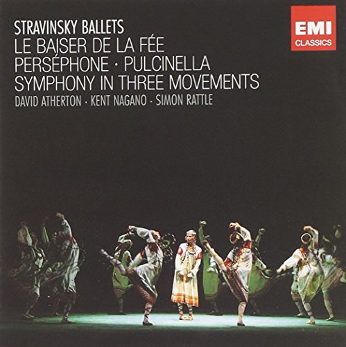 CD cover for Stravinsky ballets featuring dancers in costume.