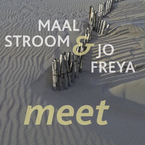 CD cover for "Meet" by Maal Strom & Jo Freya, sandy beach scene.