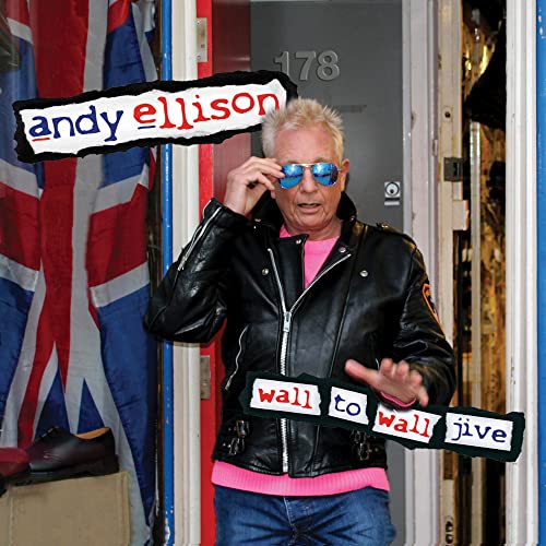 Andy Ellison album cover featuring a man in a leather jacket and sunglasses.