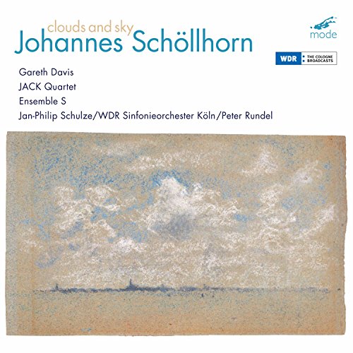 CD cover for Johannes Schöllhorn's "Clouds and Sky" with a cloudy landscape.