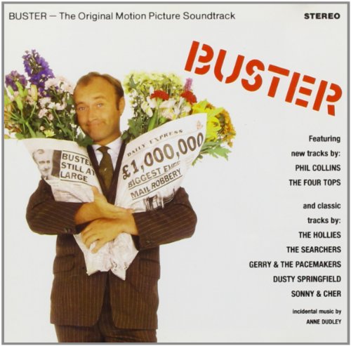 CD cover for āBusterā soundtrack featuring a man with flowers and newspapers.