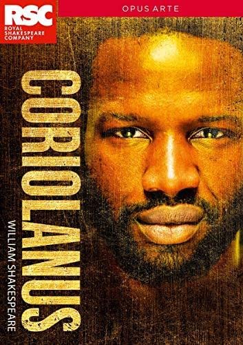 DVD cover for Shakespeare’s *Coriolanus* featuring a close-up of a Black man’s face.
