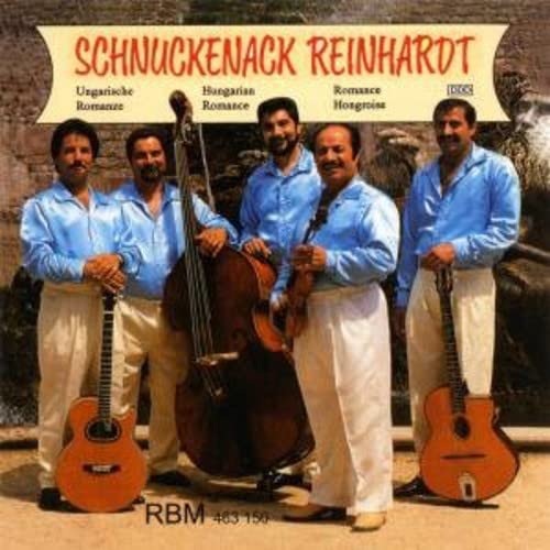 Five musicians with guitars and a double bass pose for a CD cover.
