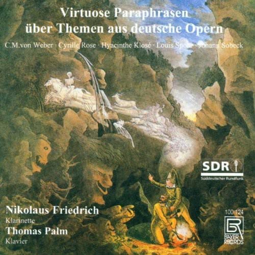 CD cover: Romantic landscape painting with figures, clarinet and piano music.