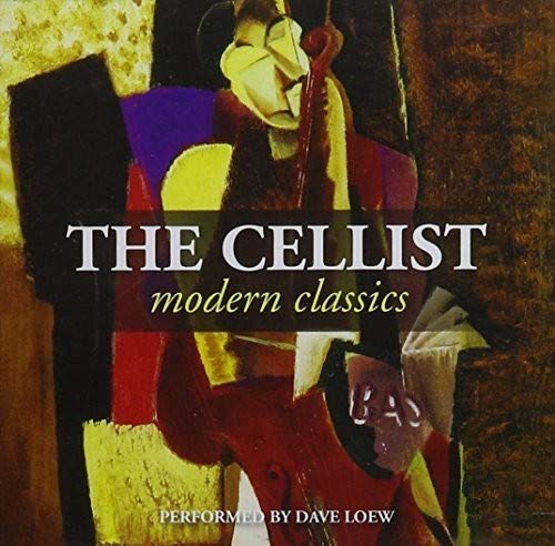 CD cover featuring abstract painting of a cellist with text.