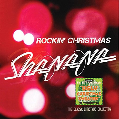 Sha Na Na "Rockin' Christmas" CD cover with red bokeh and text.