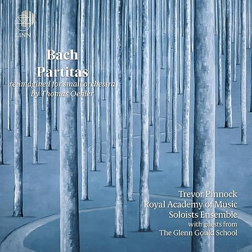 CD cover: blue-toned forest image with "Bach Partitas" text and artist names.