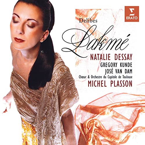 CD cover featuring Natalie Dessay in gold attire, with opera title "Lakmé".