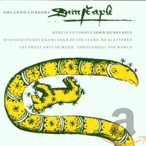 CD cover: yellow serpent design with text honoring John Dunstaple.