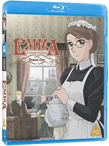 Blu-ray case for “Emma: A Victorian Romance” featuring anime-style characters.