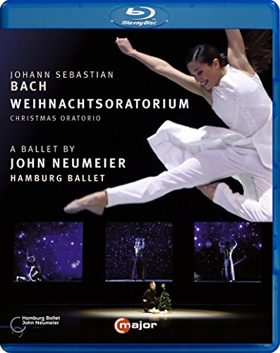 Blu-ray cover for "Christmas Oratorio" ballet by Hamburg Ballet, featuring a dancer.
