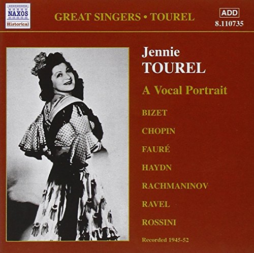 CD cover featuring Jennie Tourel in a vintage portrait, red background.