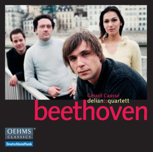 CD cover featuring the Delian Quartett, four musicians, and text "Beethoven".
