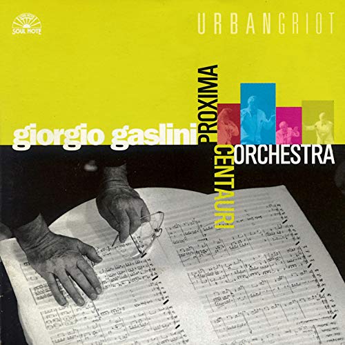 CD cover for Giorgio Gaslini’s “Urban Griot” featuring sheet music and hands.